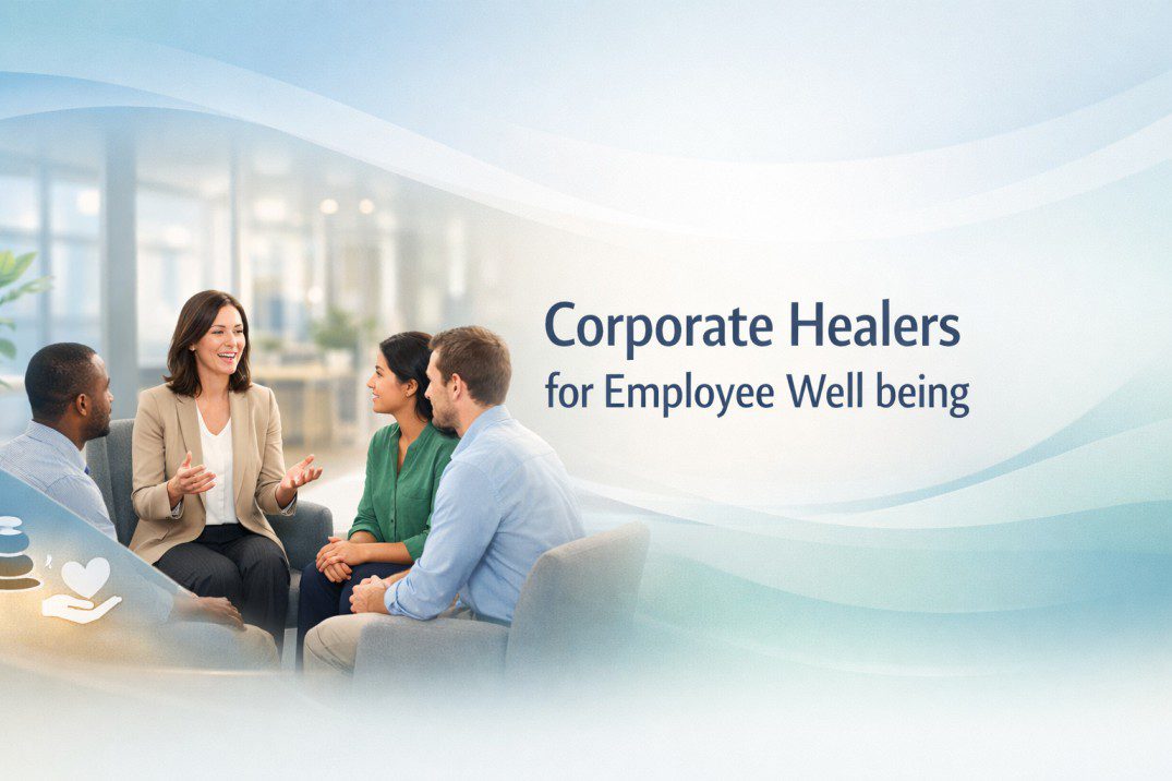 Corporate Healers for Employee Well-being supporting employees with calm, balanced workplace energy and emotional wellness focus