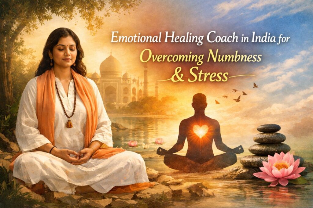 Emotional Healing Coach in India supporting emotional numbness and stress recovery with calm, trauma informed healing guidance.