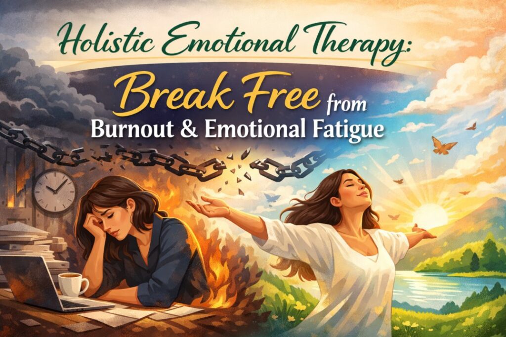 Holistic Emotional Therapy supporting burnout recovery and emotional fatigue healing through calm, trauma informed emotional care