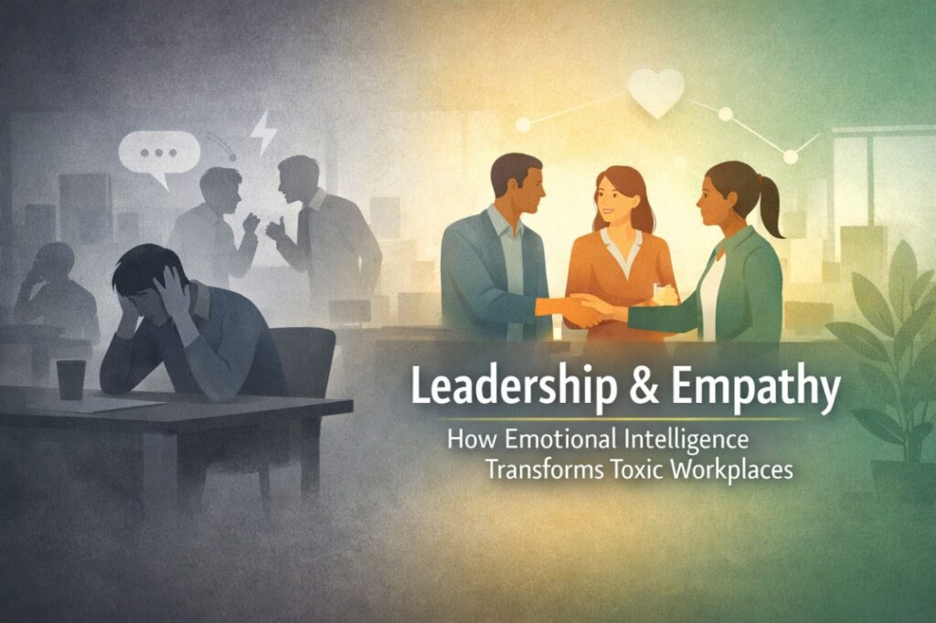 Leadership and empathy shown through emotionally intelligent leadership improving trust and reducing toxicity in modern workplaces