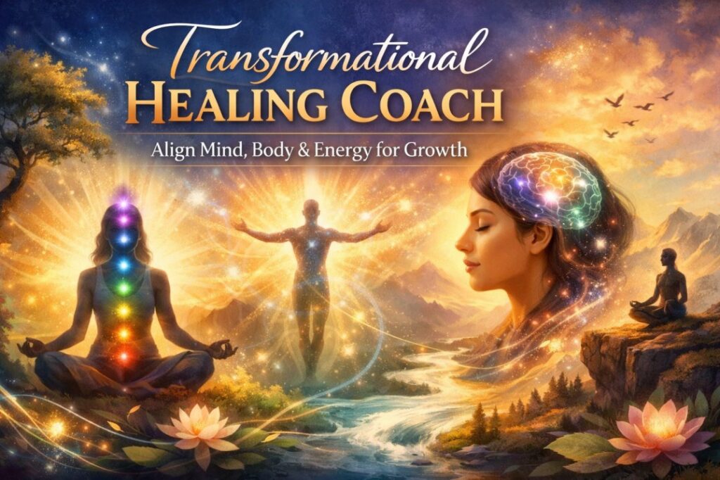 Transformational Healing Coach supporting mind body energy alignment through calm emotional healing and grounded inner growth