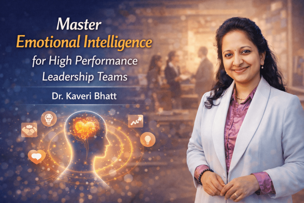 Master Emotional Intelligence workshop led by Dr Kaveri Bhatt for leadership teams in a calm corporate setting