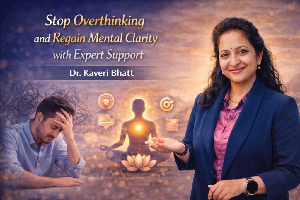 Stop Overthinking guidance session with Dr Kaveri Bhatt supporting calm mental clarity and emotional balance