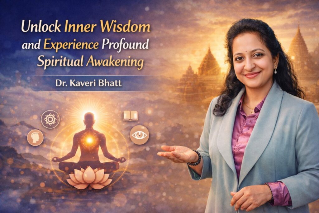 Dr Kaveri Bhatt guiding clients to unlock inner wisdom through calm spiritual awakening work