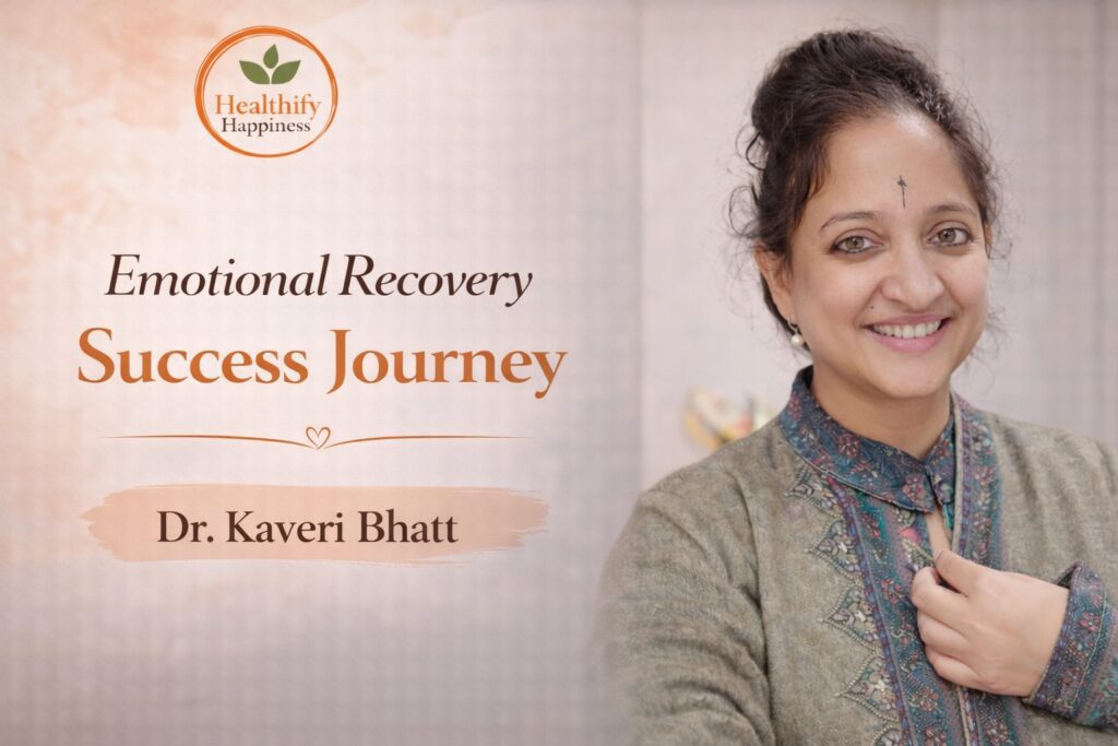 Emotional Recovery Success Journey showing a woman reflecting peacefully during emotional healing and personal growth transformation.