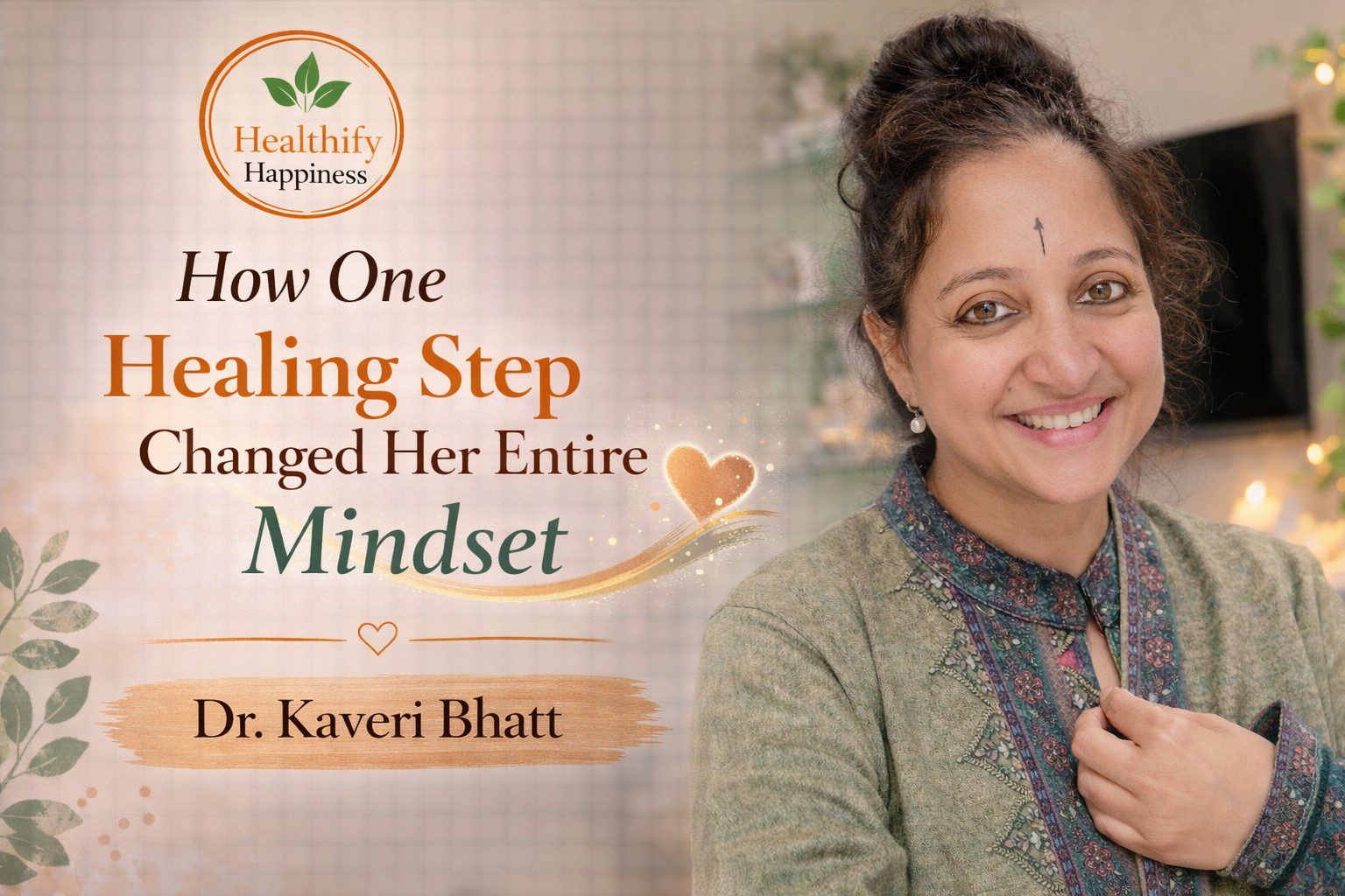 A woman sitting calmly reflecting after a healing step that changed mindset and brought emotional clarity and inner peace