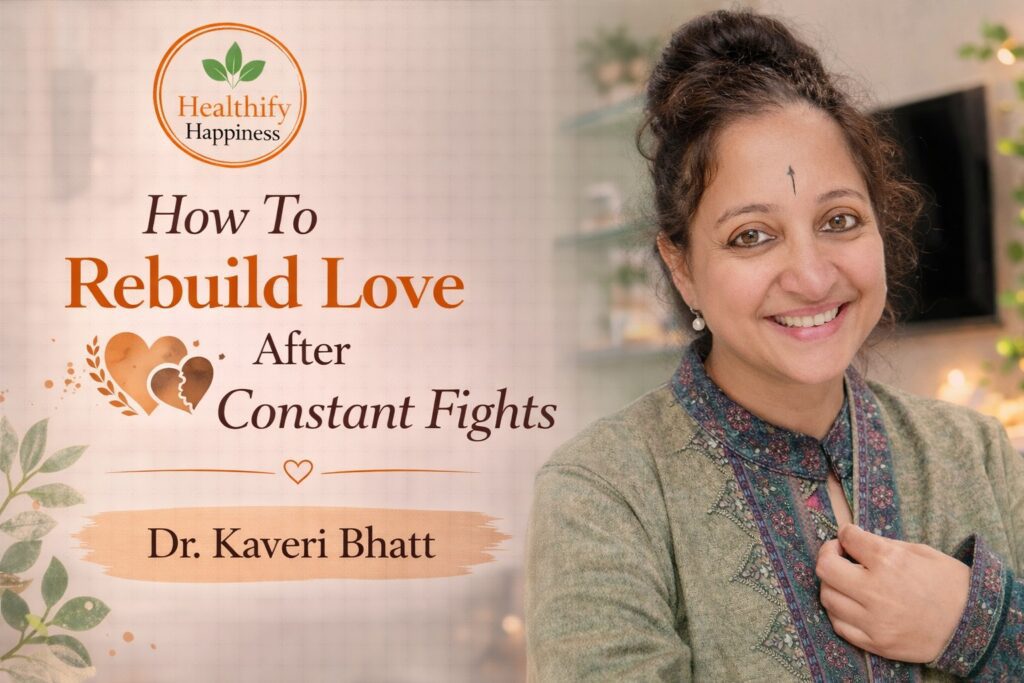 Couple sitting together after conflict, learning how to rebuild love after constant fights with calm emotional understanding