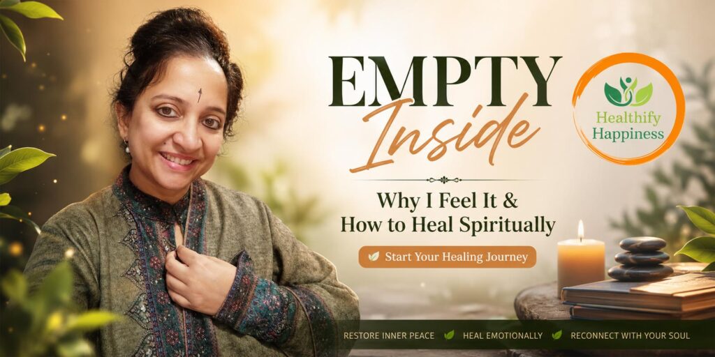 Woman sitting peacefully during sunrise reflecting on emotional emptiness and beginning a gentle spiritual healing journey