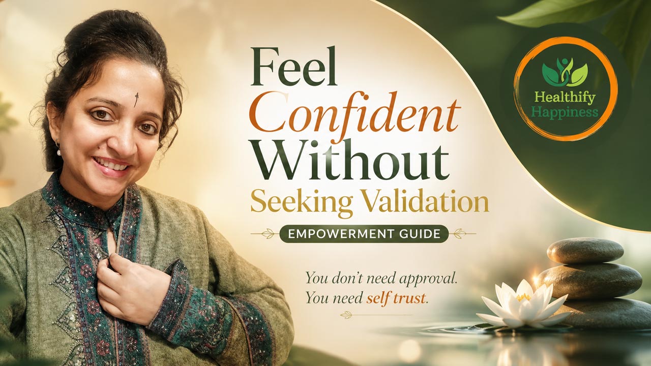 Person smiling with quiet confidence after learning to trust themselves without depending on outside approval