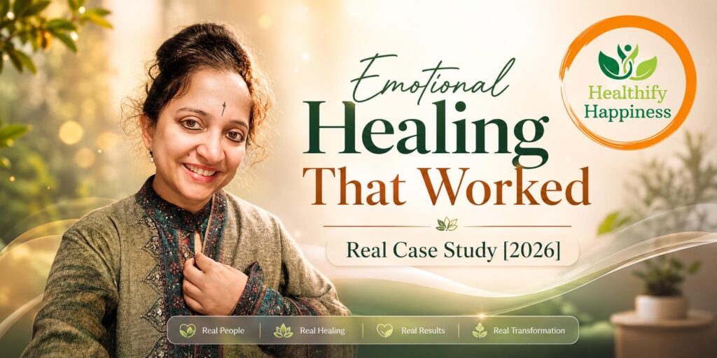 Woman smiling confidently representing a real emotional healing success story for Healthify Happiness in a 2026 case study.