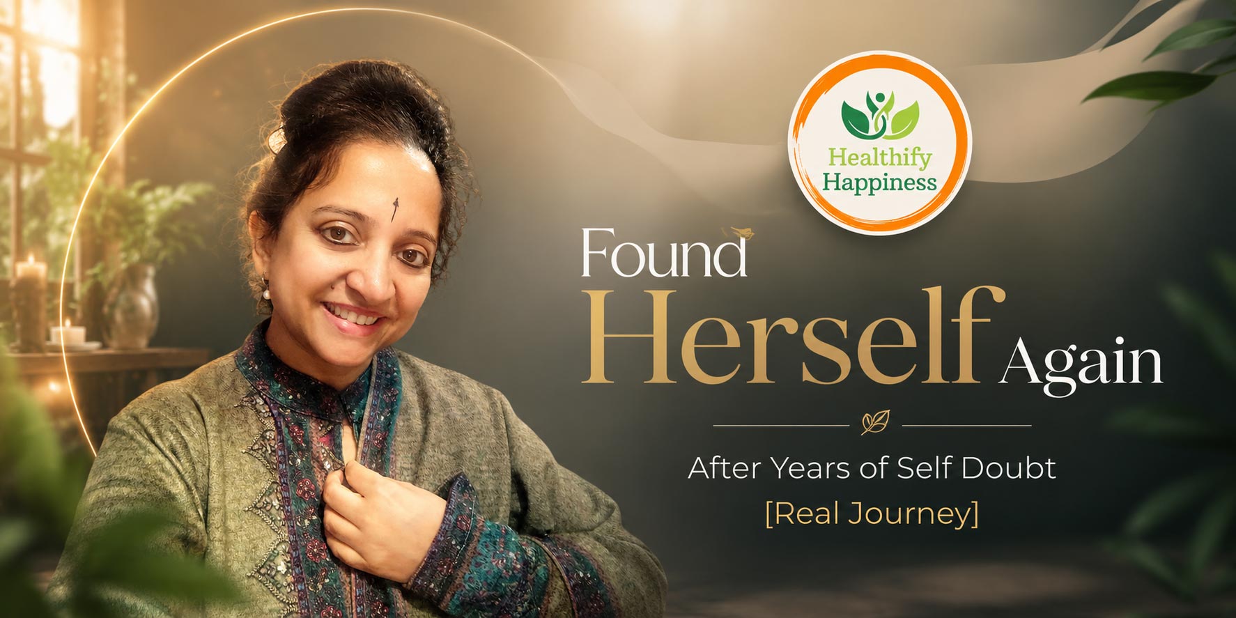 Woman smiling after overcoming years of self doubt and beginning her healing journey