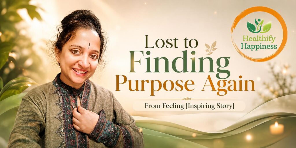 A woman smiling confidently, representing emotional healing, self-discovery, and finding purpose again for Healthify Happiness.