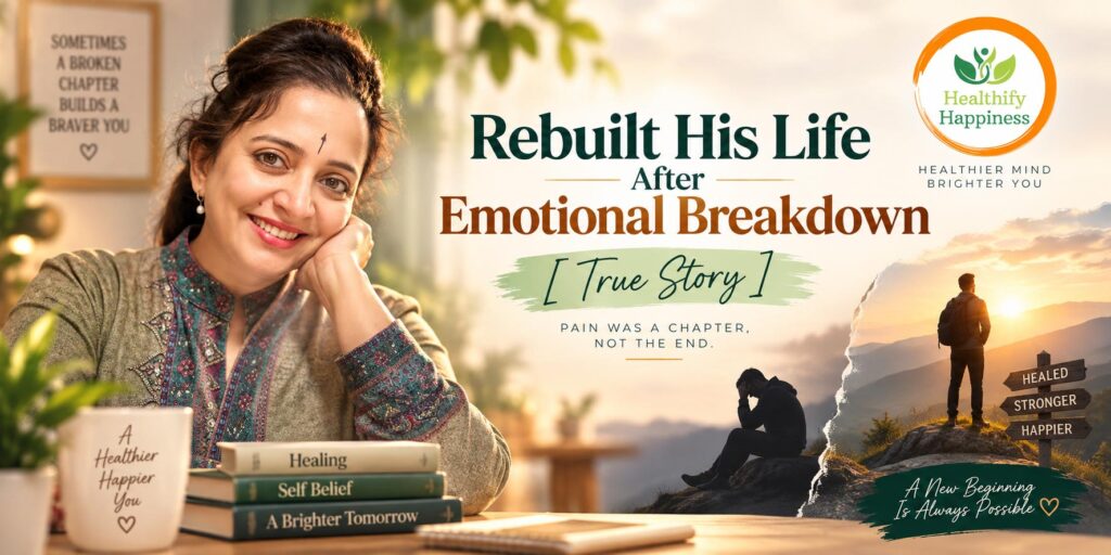 Rebuilt His Life After Emotional Breakdown true story featuring Healthify Happiness and emotional healing